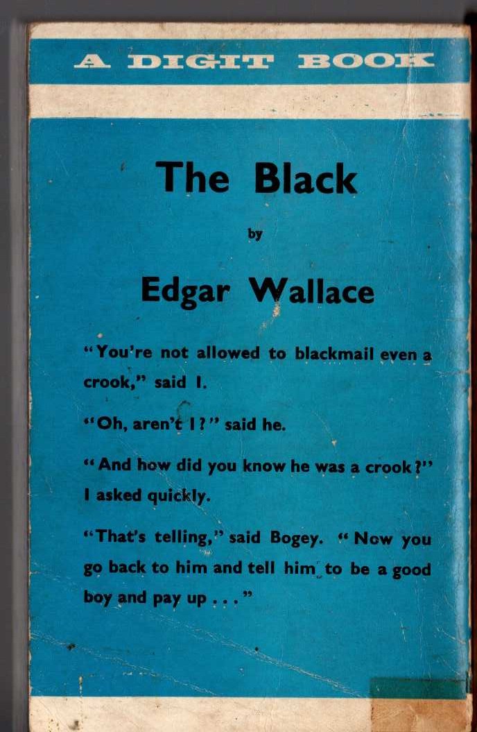 Edgar Wallace  THE BLACK magnified rear book cover image