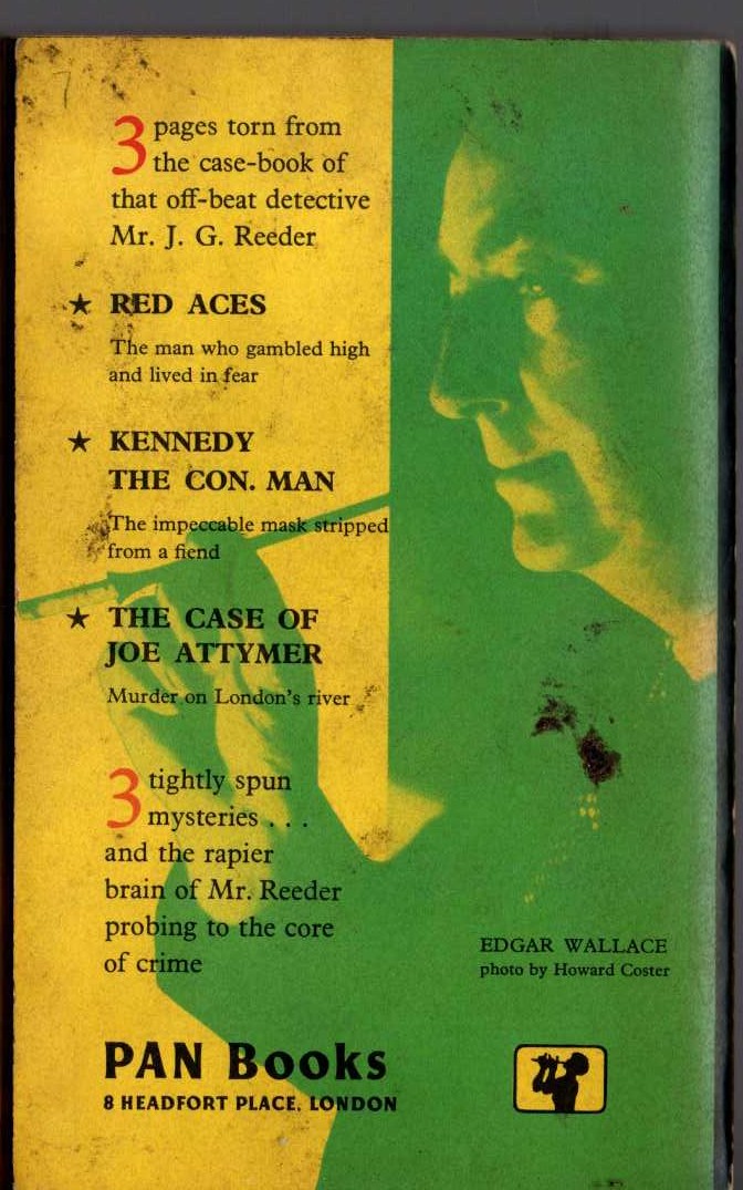 Edgar Wallace  RED ACES magnified rear book cover image