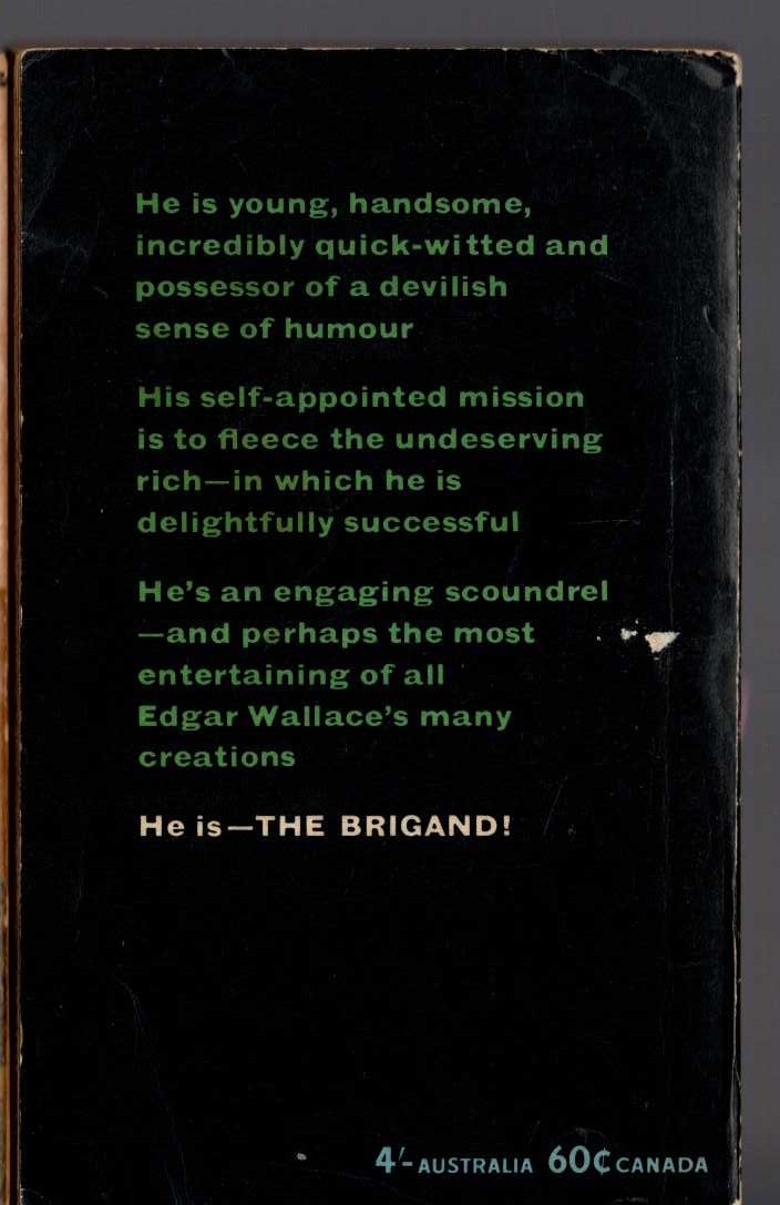 Edgar Wallace  THE BRIGAND magnified rear book cover image