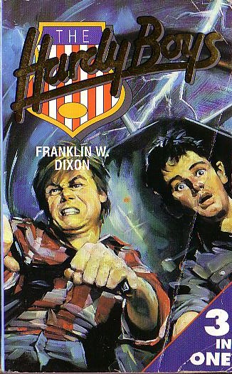 Franklin W. Dixon  THE HARDY BOYS: THE MASKED MONKEY/ THE SHATTERED HELMET/ THE CLUE OF THE HISSING SERPENT front book cover image