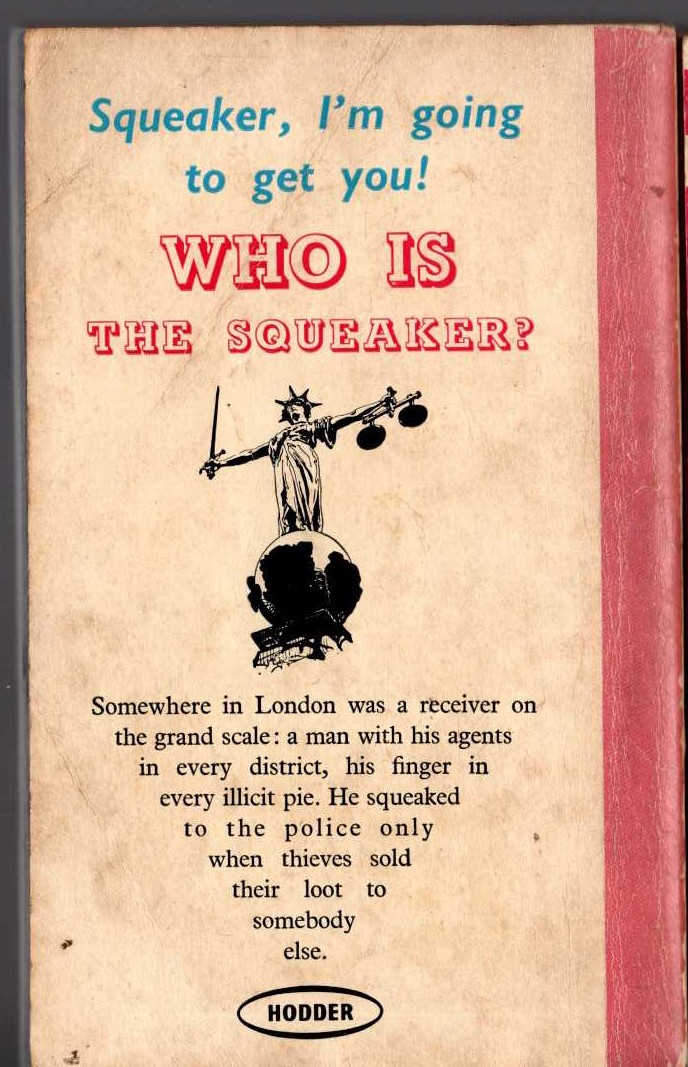 Edgar Wallace  THE SQUEAKER magnified rear book cover image