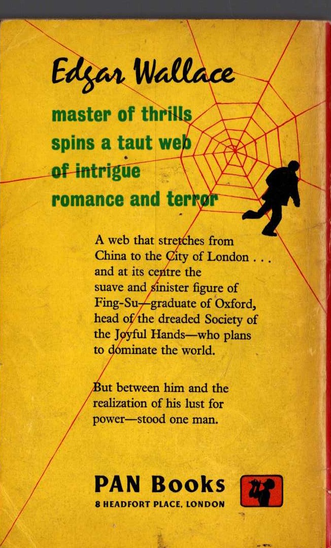Edgar Wallace  THE YELLOW SNAKE magnified rear book cover image