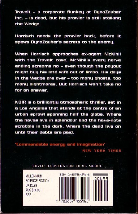 K.W. Jeter  NOIR magnified rear book cover image