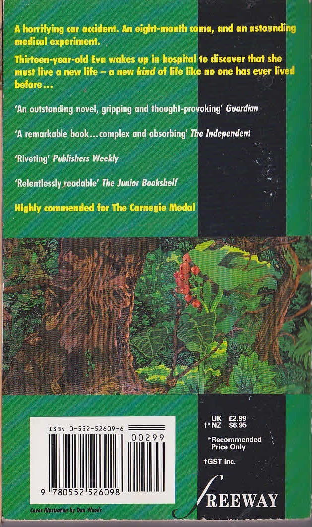 Peter Dickinson  EVA magnified rear book cover image