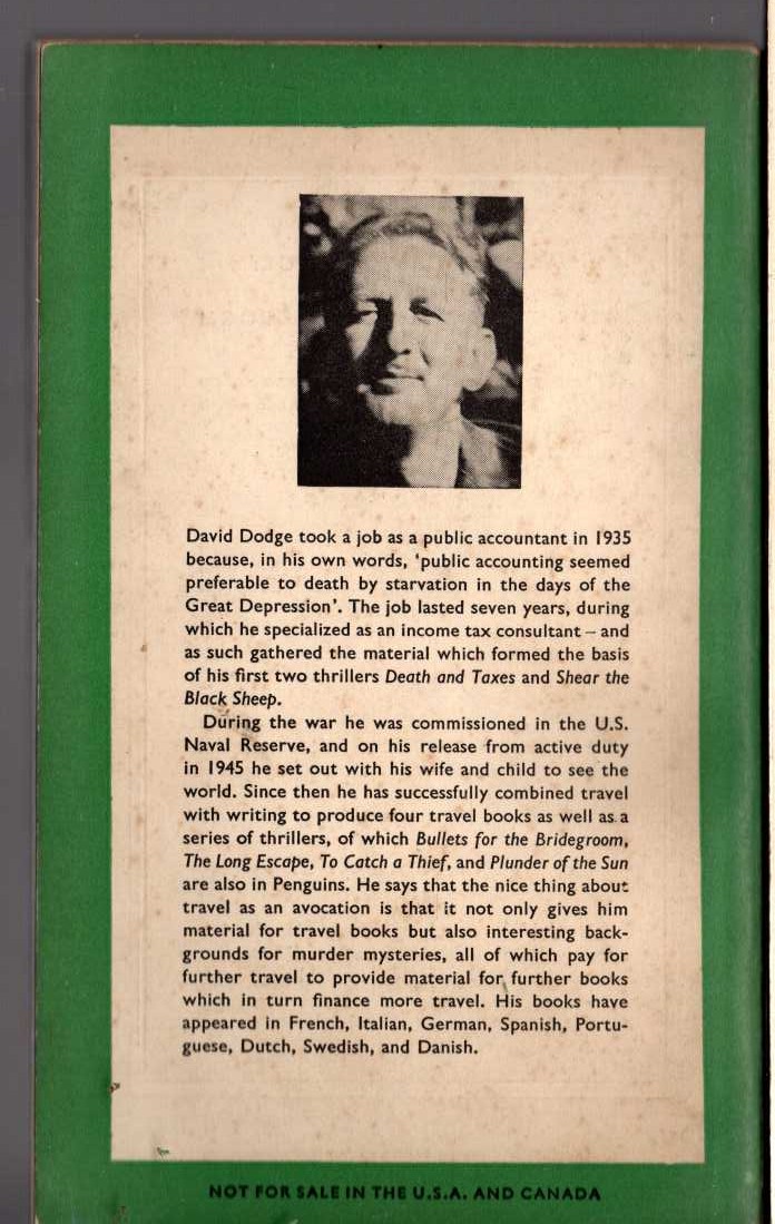 David Dodge  SHEAR THE BLACK SHEEP magnified rear book cover image