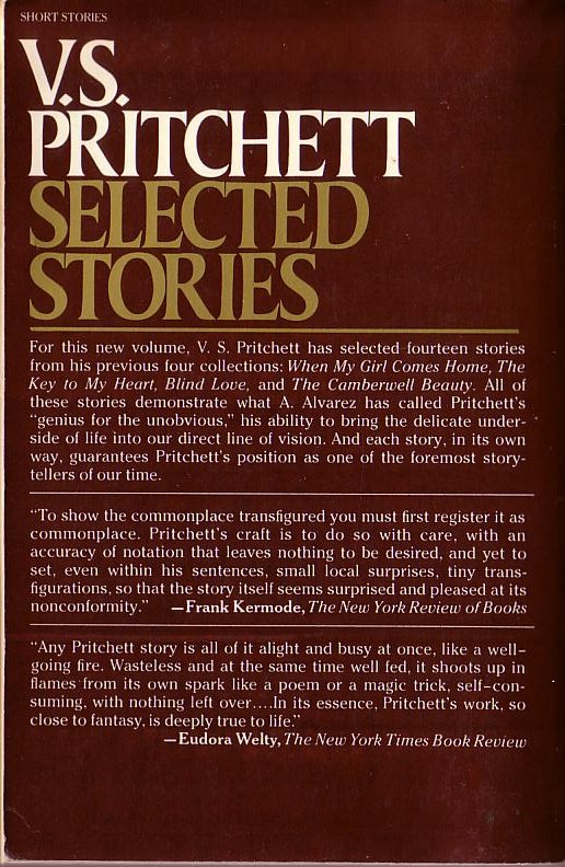 V.S. Pritchett  SELECTED STORIES magnified rear book cover image