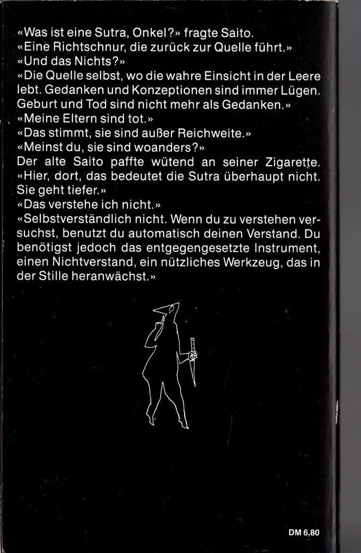 Janwillem van de Wetering  INSPEKTOR SAITOS KLEINE ERLEUCHTUNG magnified rear book cover image