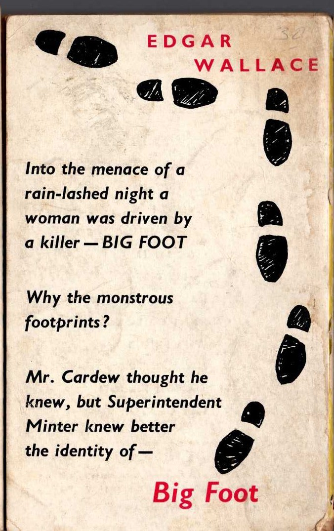 Edgar Wallace  BIG FOOT magnified rear book cover image