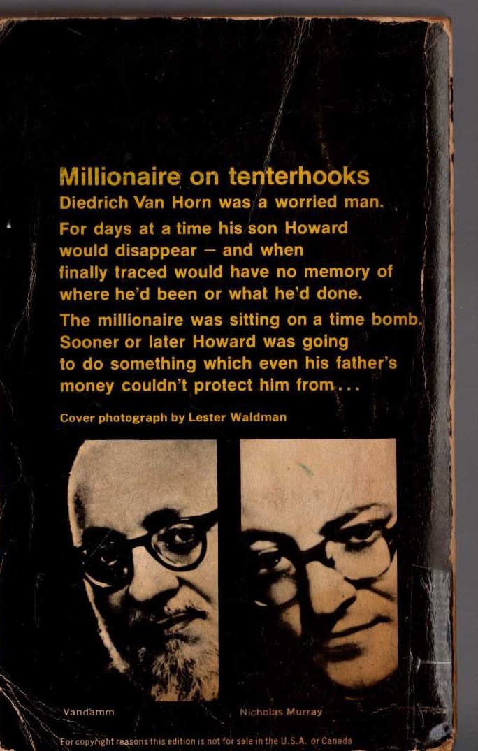 Ellery Queen  TEN DAYS' WONDER magnified rear book cover image