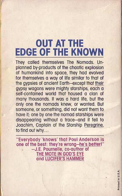 Poul Anderson  THE PEREGRINE magnified rear book cover image