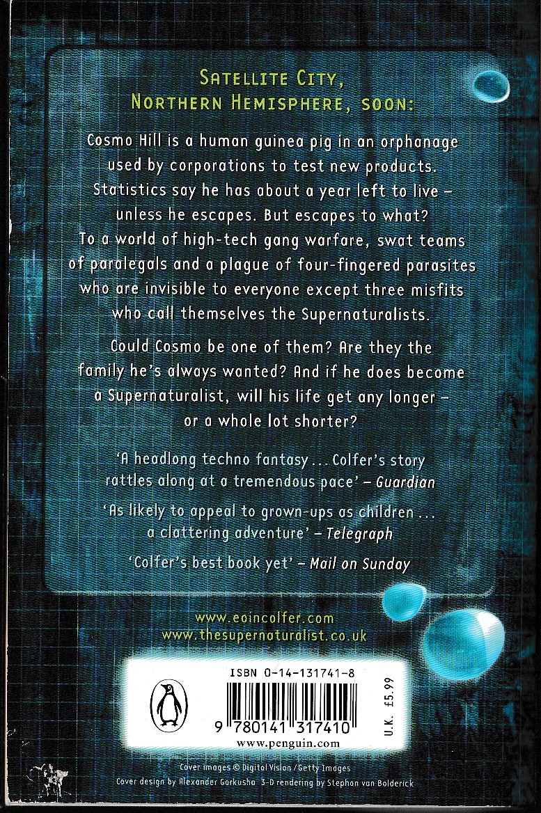 Martin Clifford  THE SUPERNATURALIST magnified rear book cover image