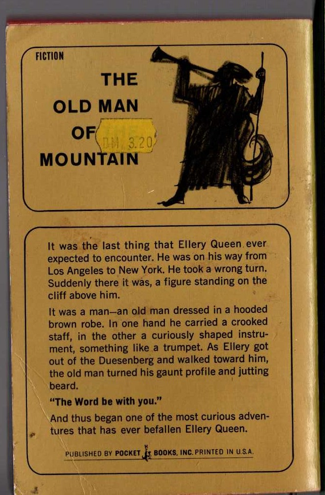 Ellery Queen  AND ON THE EIGHTH DAY magnified rear book cover image