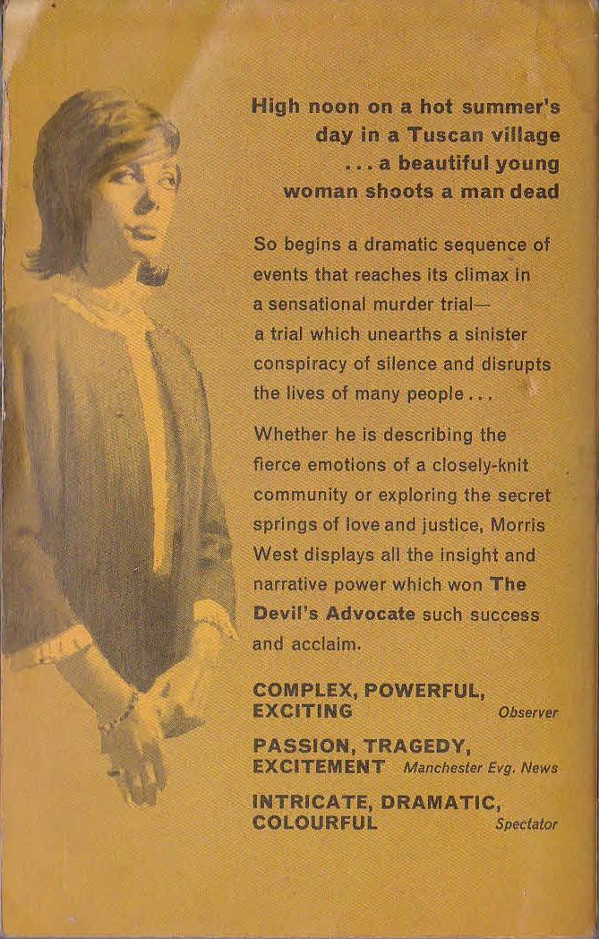 Morris West  DAUGHTER OF SILENCE magnified rear book cover image