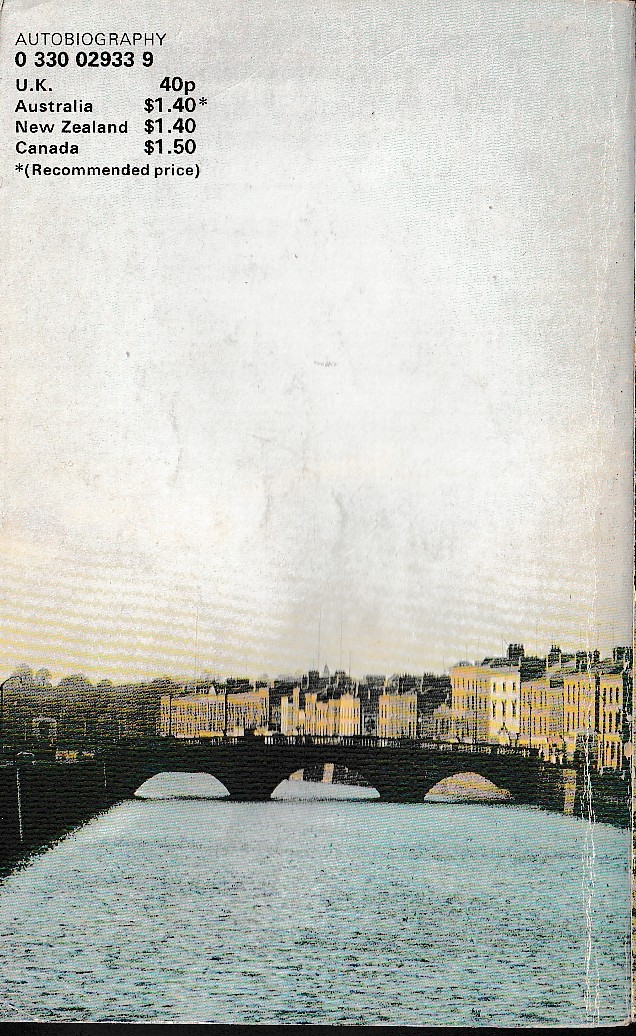 Sean O'Casey  DRUMS UNDER THE WINDOWS. Autobiography: Book 3. 1896-1916 magnified rear book cover image