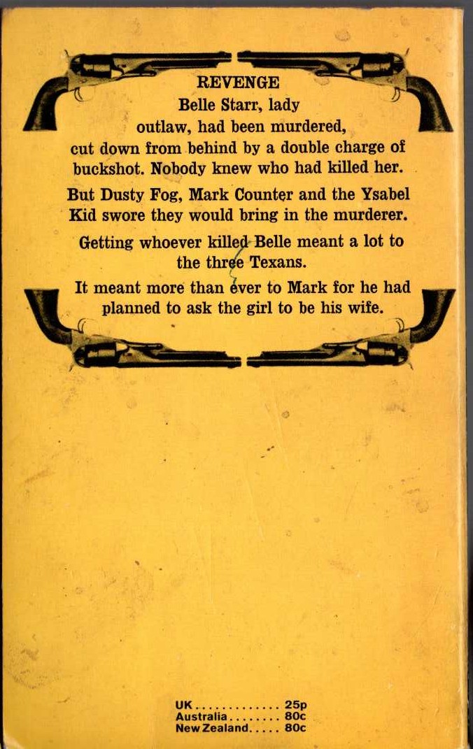 J.T. Edson  GUNS IN THE NIGHT magnified rear book cover image