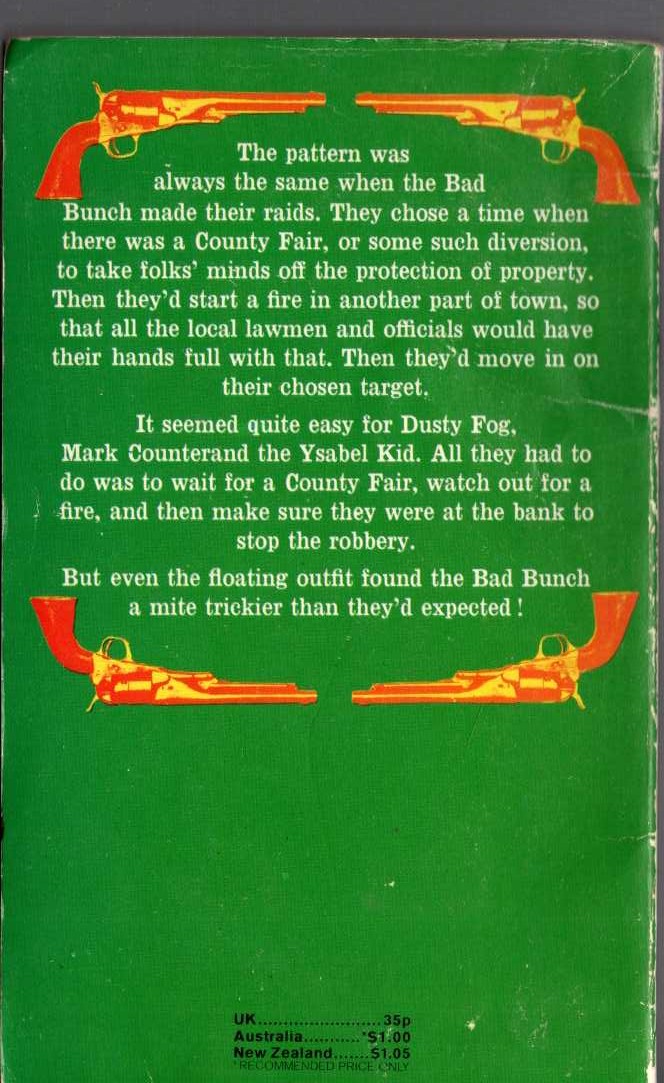 J.T. Edson  THE BAD BUNCH magnified rear book cover image