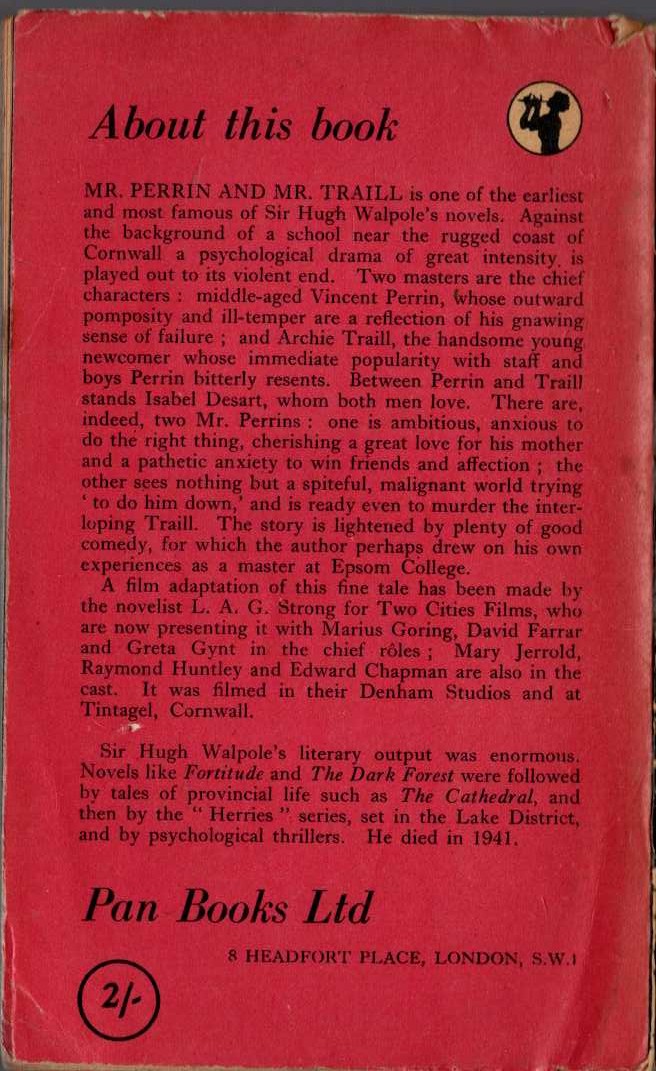 Hugh Walpole  MR PERRIN AND MR TRAILL magnified rear book cover image