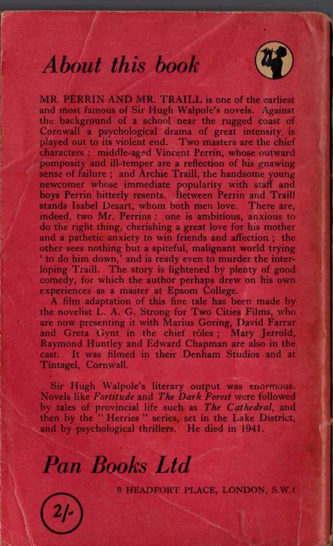 Hugh Walpole  MR PERRIN AND MR TRAILL magnified rear book cover image