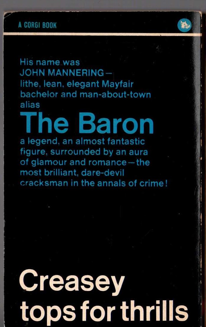 Anthony Morton  BLACK FOR THE BARON magnified rear book cover image