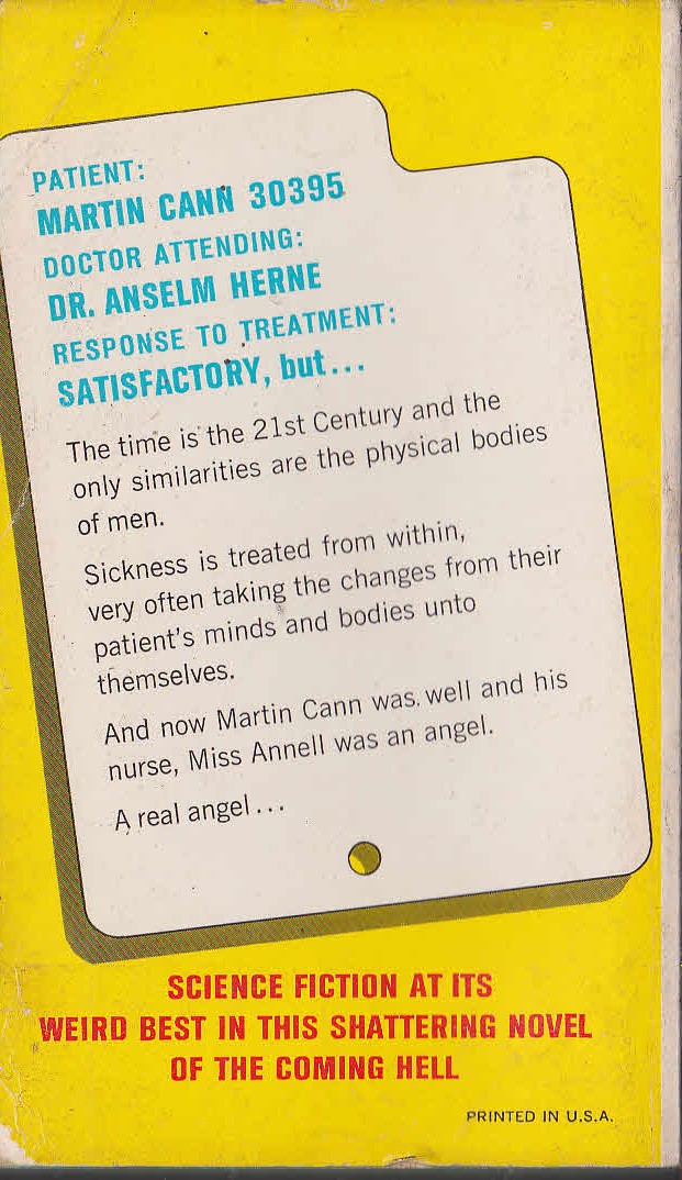 Laurence M. Janifer  A PIECE OF MARTIN CANN magnified rear book cover image