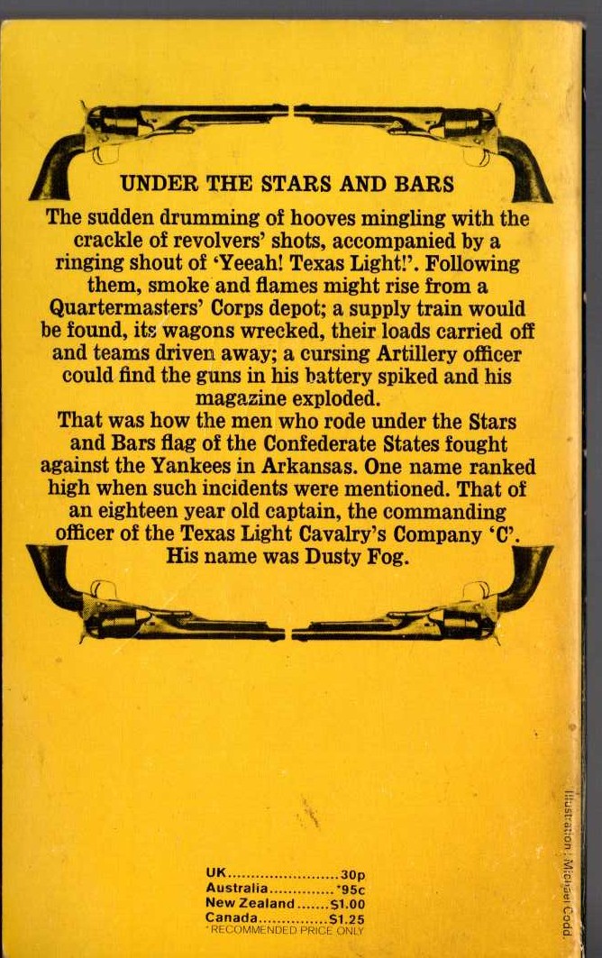 J.T. Edson  UNDER THE STARS AND BARS magnified rear book cover image