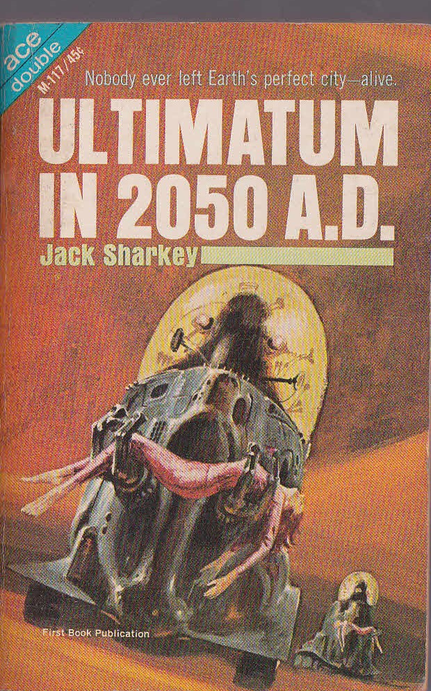 OUR MAN IN SPACE / ULTIMATUM IN 2050 A.D. magnified rear book cover image
