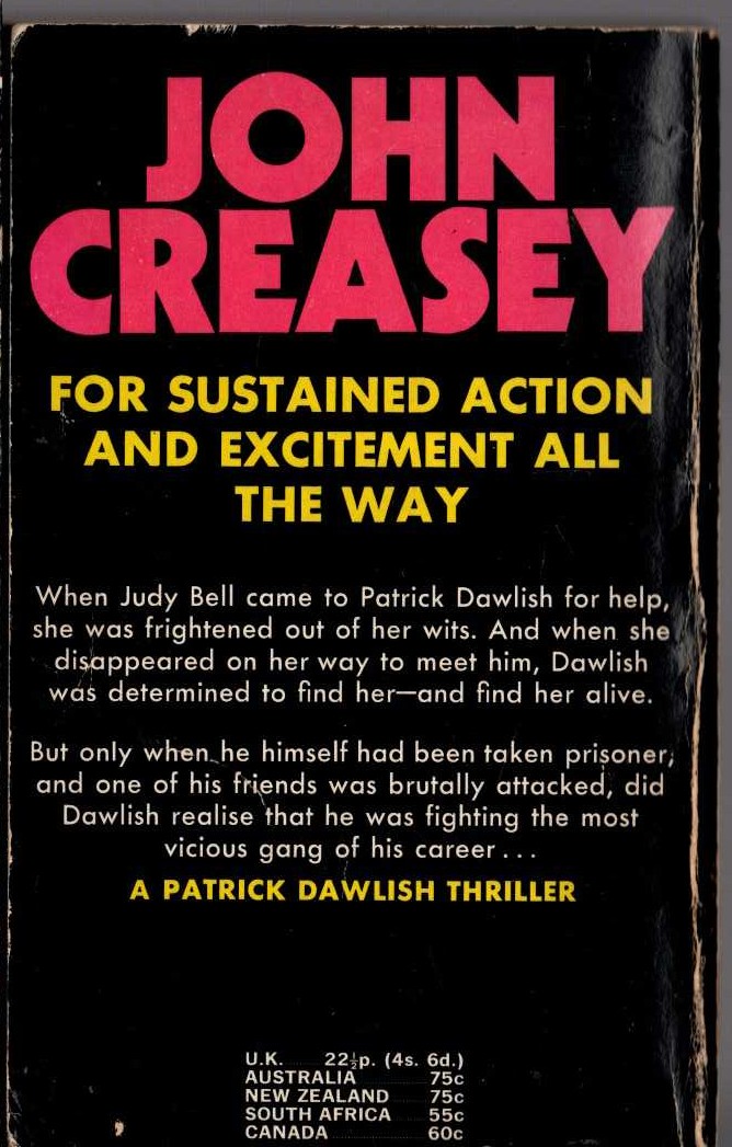Gordon Ashe  DARK MYSTERY magnified rear book cover image