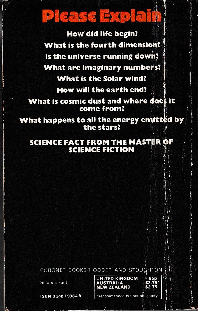 Isaac Asimov (Non-Fiction) PLEASE EXPLAIN magnified rear book cover image