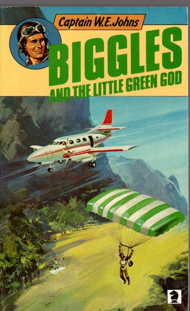 Captain W.E. Johns  BIGGLES AND THE LITTLE GREEN GOD front book cover image