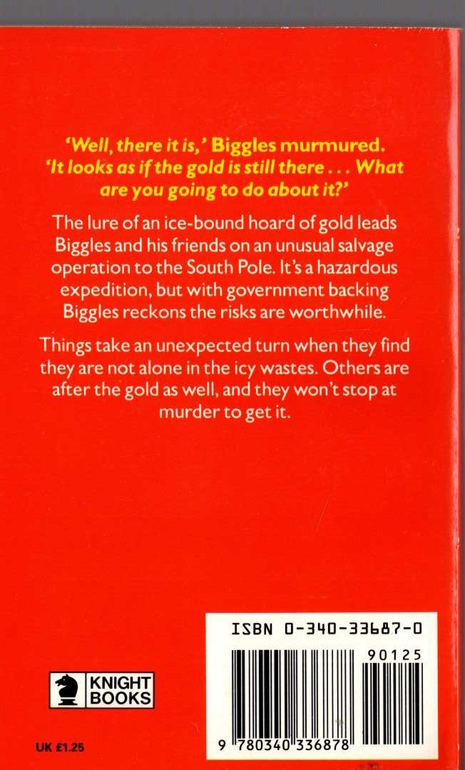 Captain W.E. Johns  BIGGLES BREAKS THE SILENCE magnified rear book cover image