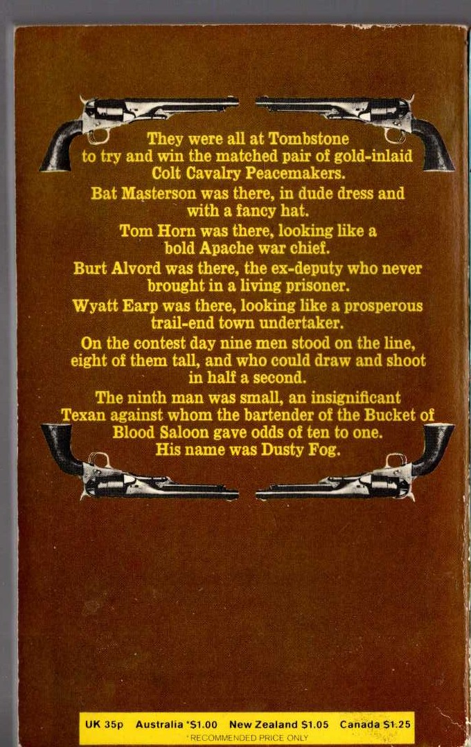 J.T. Edson  GUN WIZARD magnified rear book cover image