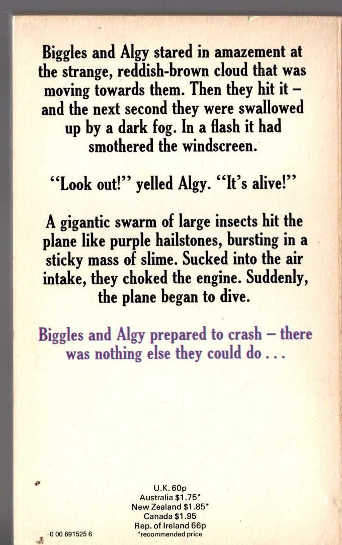 Captain W.E. Johns  BIGGLES CHARTER PILOT magnified rear book cover image