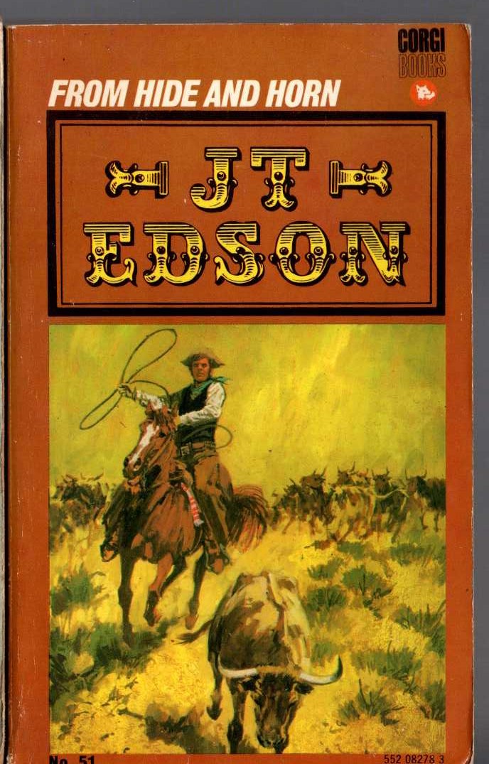 J.T. Edson  FROM HIDE AND HORN front book cover image