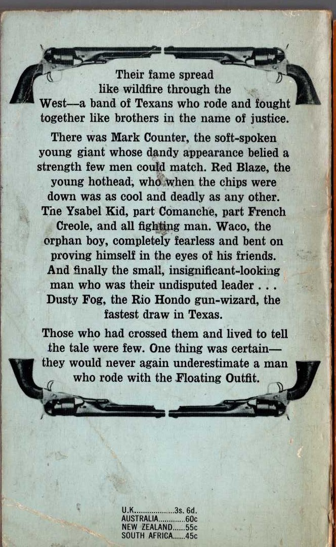 J.T. Edson  THE HARD RIDERS magnified rear book cover image
