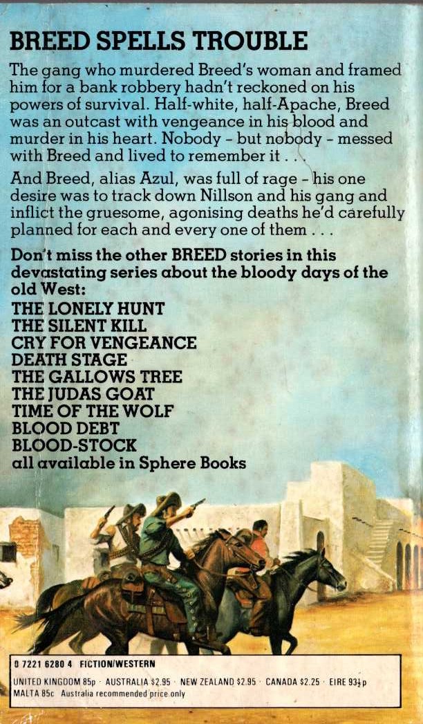 James A. Muir  BREED 10: OUTLAW ROAD magnified rear book cover image