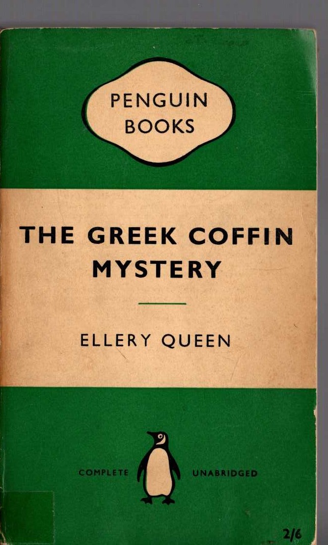 Ellery Queen  THE GREEK COFFIN MYSTERY front book cover image