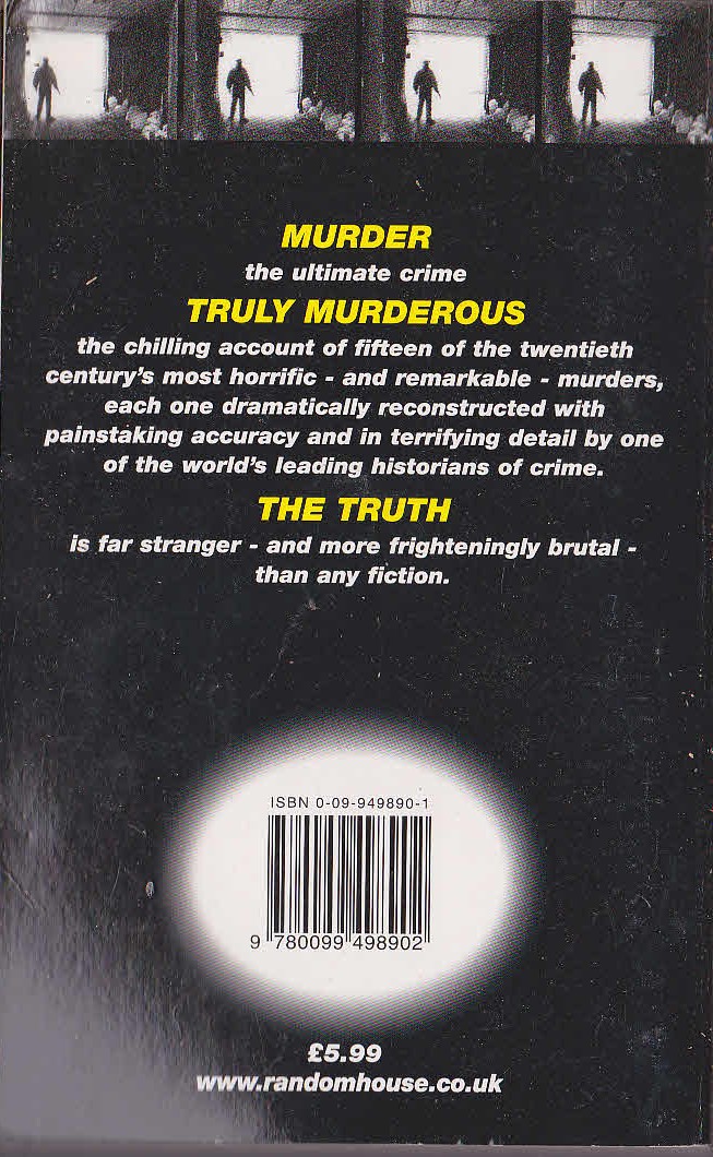 John Dunning  TRULY MURDEROUS (Horrific Murders) magnified rear book cover image