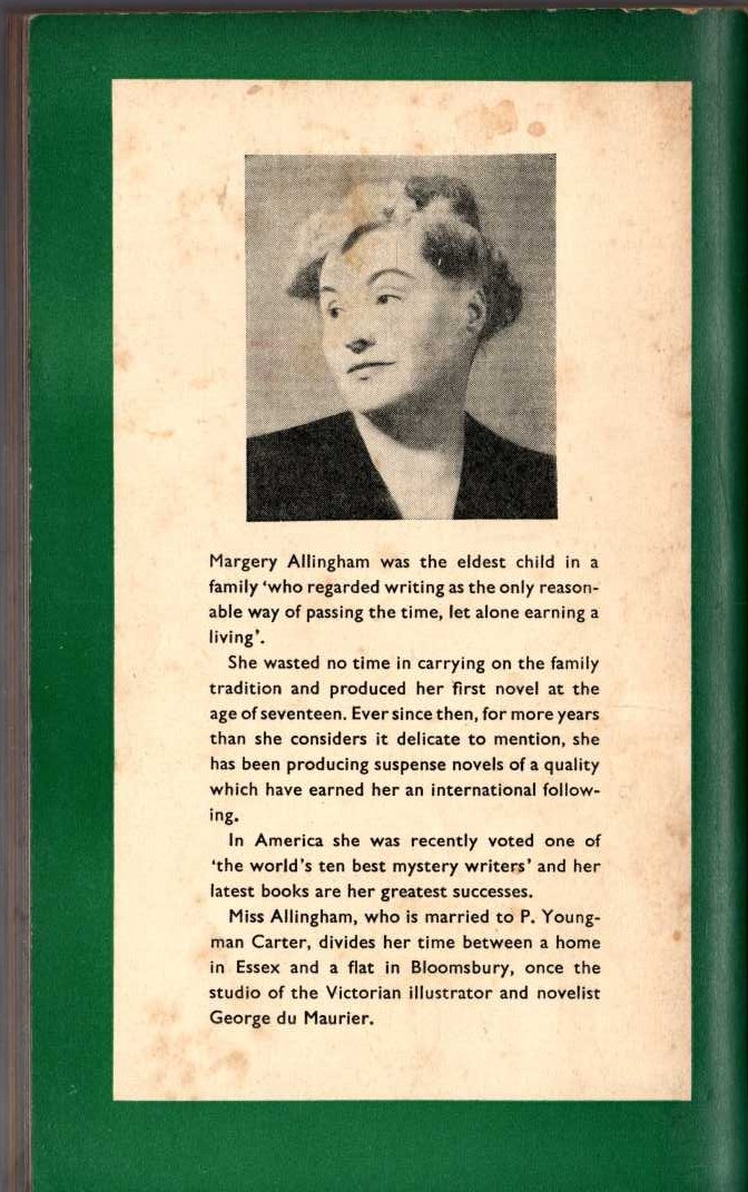 Margery Allingham  TAKE TWO AT BEDTIME magnified rear book cover image