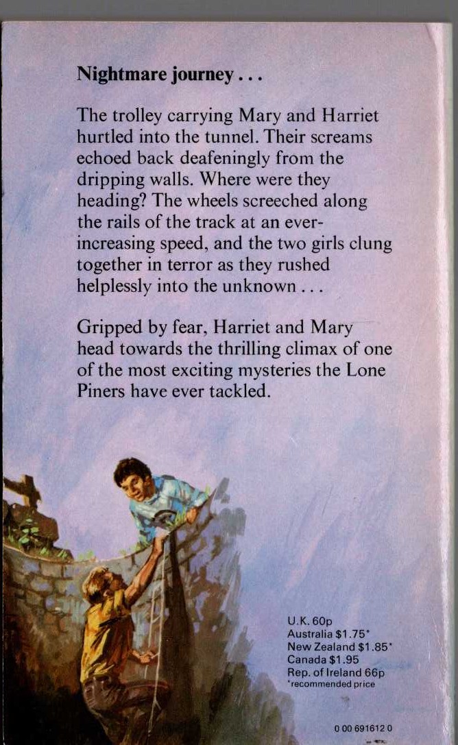 Malcolm Saville  MYSTERY MINE magnified rear book cover image