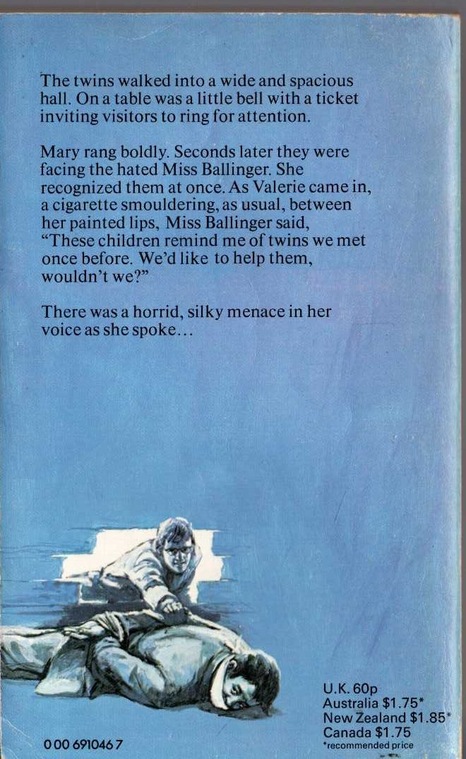 Malcolm Saville  THE ELUSIVE GRASSHOPPER magnified rear book cover image