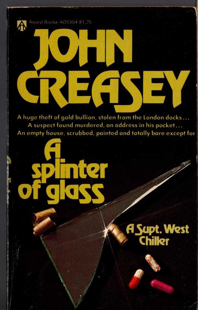 John Creasey  A SPLINTER OF GLASS front book cover image