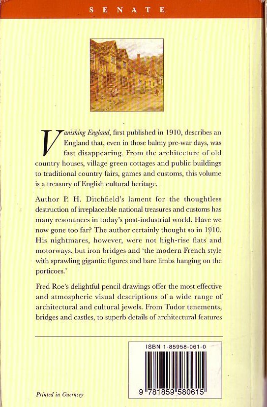 VANISHING ENGLAND magnified rear book cover image