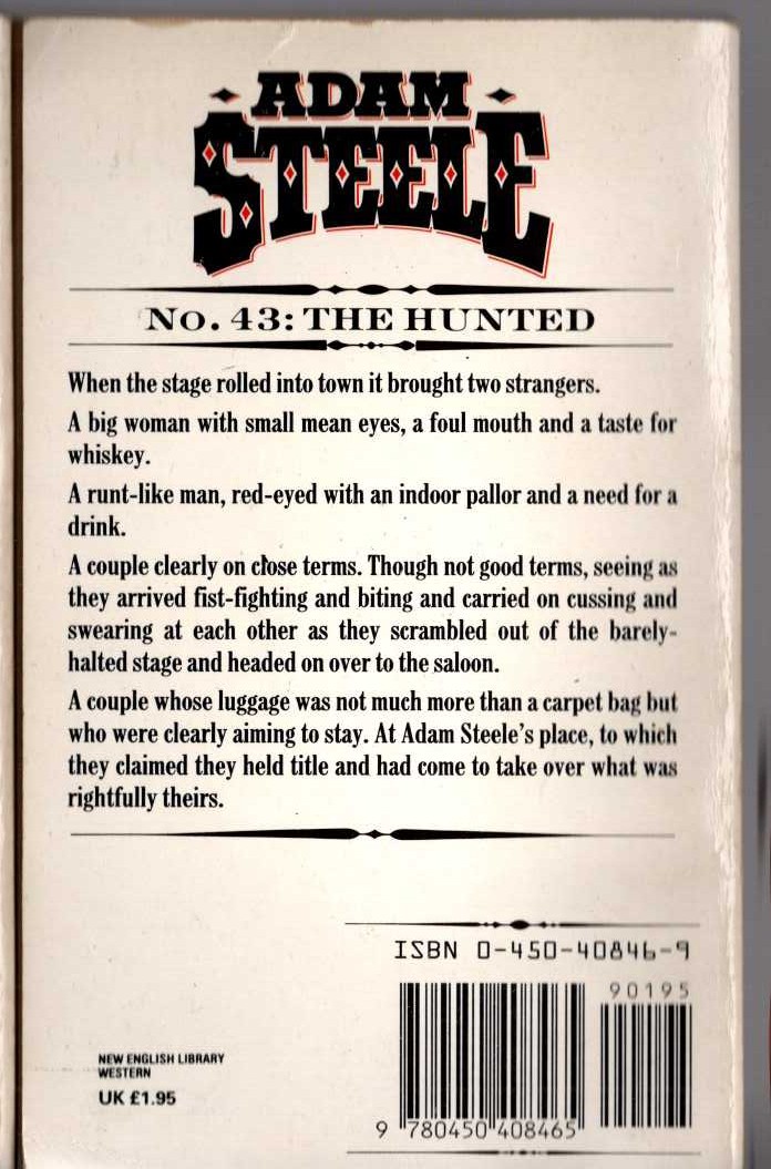 George G. Gilman  ADAM STEELE 43: THE HUNTED magnified rear book cover image