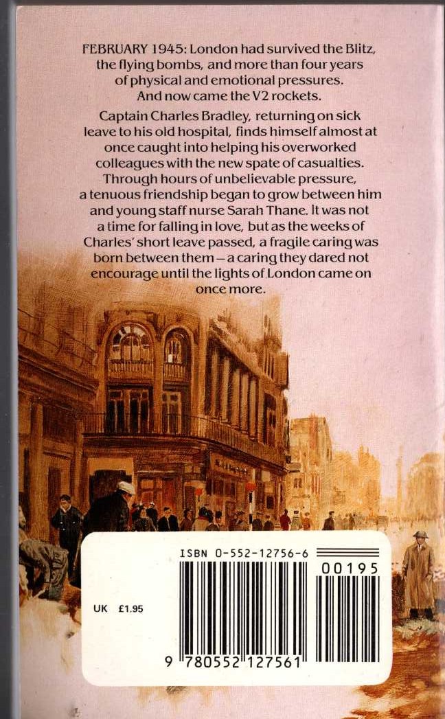 Lucilla Andrews  THE LIGHTS OF LONDON magnified rear book cover image