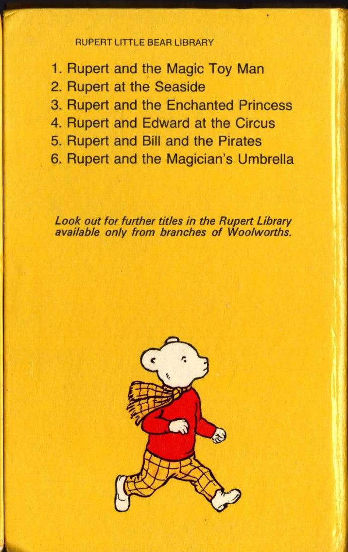 RUPERT AND THE ENCHANTED PRINCESS magnified rear book cover image