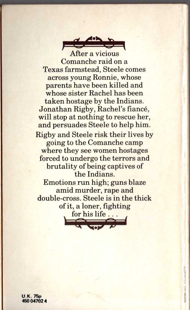 George G. Gilman  ADAM STEELE 8: COMANCHE CARNAGE magnified rear book cover image