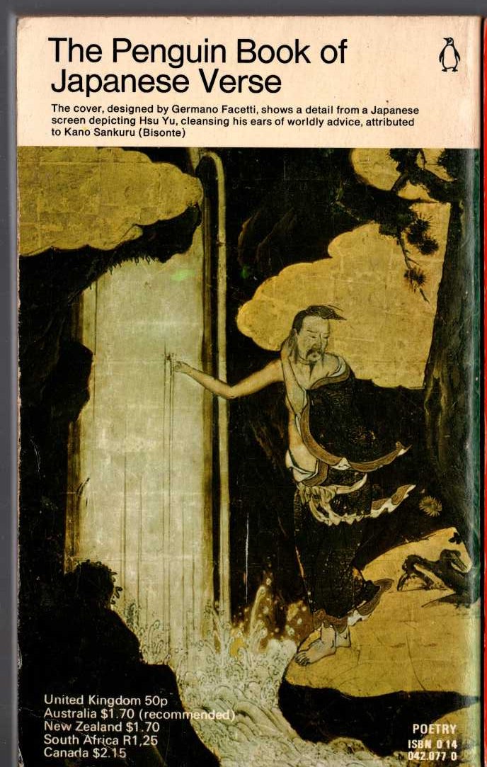 THE PENGUIN BOOK OF JAPANESE VERSE magnified rear book cover image