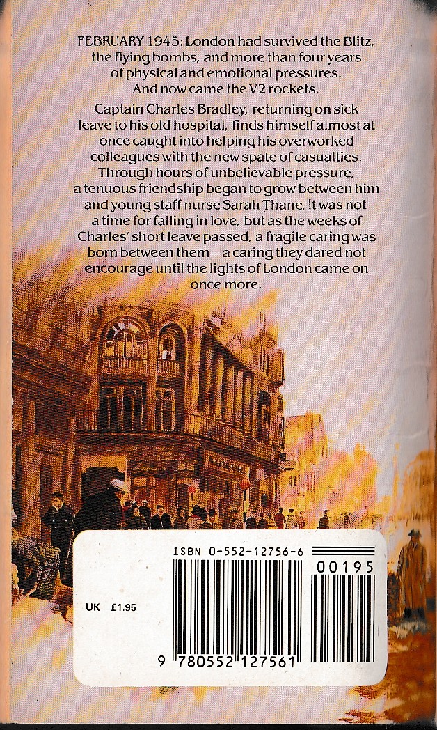 Lucilla Andrews  THE LIGHTS OF LONDON magnified rear book cover image
