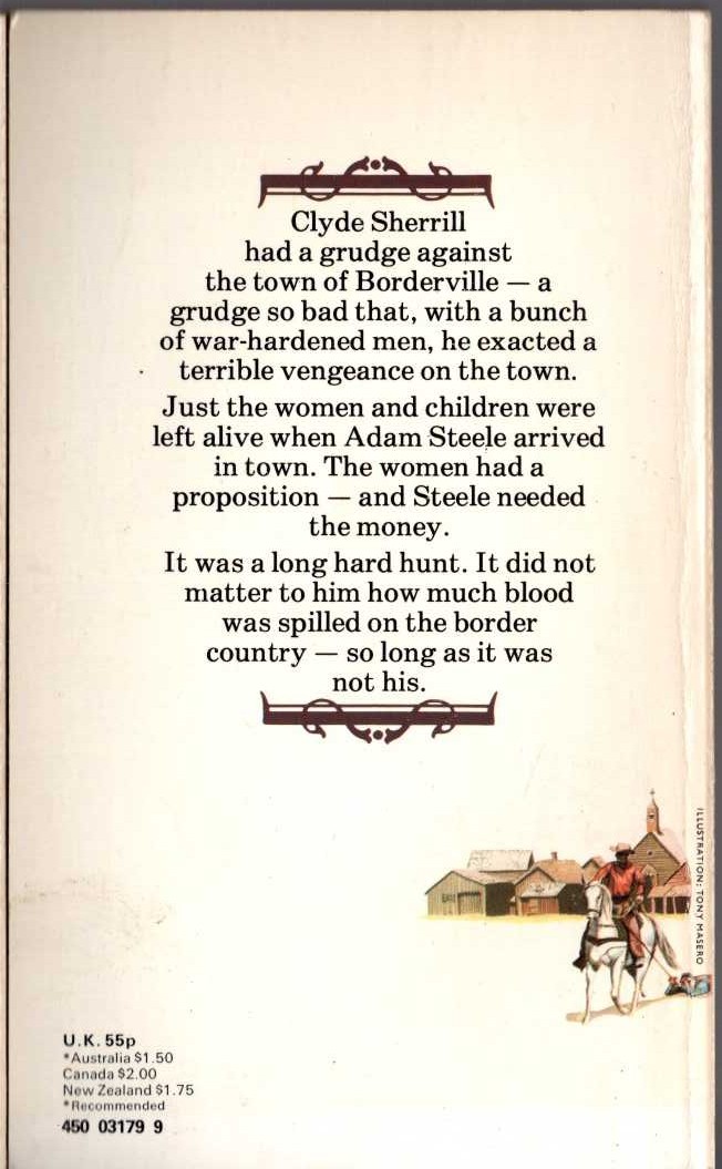 George G. Gilman  ADAM STEELE 13: BLOODY BORDER magnified rear book cover image