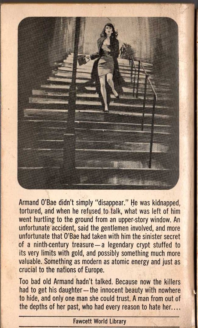 Edward S. Aarons  GIRL ON THE RUN magnified rear book cover image